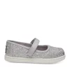 TOMS® Girls Silver Iridescent Glimmer Mary jane Flats