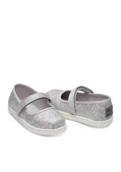 TOMS® Girls Silver Iridescent Glimmer Mary jane Flats -Deals TOMS Store Belk 17