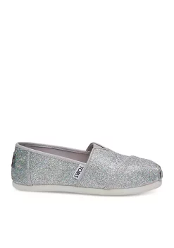 TOMS® Girls Silver Iridescent Glimmer Shoes
