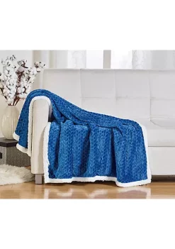Décor&More Ultra Lush Heavy Sherpa Throw Blanket (50" x 60") - Royal Blue