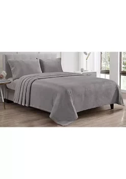 Décor&More Luxury Elegance 4 Piece King Size Extra Soft Velvet Touch Microplush Sheet Set - Dark Grey
