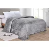 Décor&More Ultra Plush Queen Size Chevron Arrow Jacquard Microplush Blanket (86" x 86") - Grey