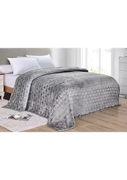 Décor&More Ultra Plush Queen Size Chevron Arrow Jacquard Microplush Blanket (86" x 86") - Grey