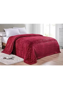 Décor&More Ultra Plush Queen Size Chevron Arrow Jacquard Microplush Blanket (86" x 86") - Burgundy -Deals TOMS Store Belk 515