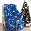 Décor&More Velvet Touch Holiday Throw Fleece Blanket (50" x 60") - Santa & Frosty -Deals TOMS Store Belk 522