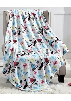 Décor&More By The Shore Extra Soft Throw Blanket (50" x 60") - Sea Life