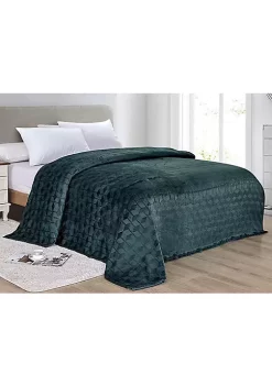 Décor&More Ultra Plush King Size Chevron Arrow Jacquard Microplush Blanket (102" x 90") - Green