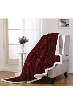 Décor&More Ultra Lush Reversible Sherpa Corduroy Throw Blanket (50" x 60") - Burgundy