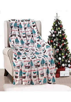 Décor&More Santa's Little Helper Collection Festive and Cuddly Holiday Microplush Throw Blanket (50" x 60") - Cupcakes -Deals TOMS Store Belk 573