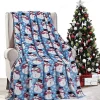 Décor&More Happy Holidays Microplush Throw Blanket (50'' x 60'') - Blue Snowman -Deals TOMS Store Belk 576