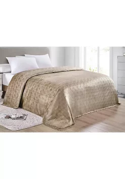 Décor&More Ultra Plush Queen Size Chevron Arrow Jacquard Microplush Blanket (86" x 86") - Taupe -Deals TOMS Store Belk 603