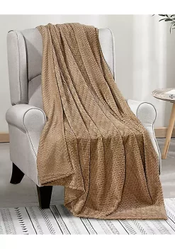 Décor&More Extra Heavy Chevron Braided Throw Blanket (50" x 60") - Mocha