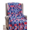 Décor&More July 4th USA American Pride Collection Microplush Throw Blanket (50" x 60") - Patriotic Patchwork Blue, White and Red Throw