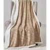 Décor&More Extra Soft Bursting Fireworks Embossed Microplush Throw Blanket with Sherpa Backing (50" x 60") - Beige -Deals TOMS Store Belk 638
