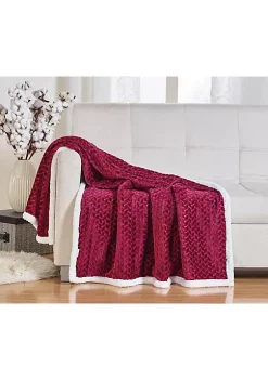 Décor&More Ultra Lush Heavy Sherpa Throw Blanket (50" x 60") - Burgundy