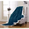 Décor&More Ultra Lush Reversible Sherpa Corduroy Throw Blanket (50" x 60") - Blue -Deals TOMS Store Belk 642