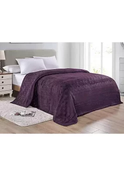 Décor&More Ultra Plush Queen Size Chevron Arrow Jacquard Microplush Blanket (86" x 86") - Plum -Deals TOMS Store Belk 651