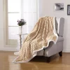 Décor&More Ultra Lush Reversible Sherpa Corduroy Throw Blanket (50" x 60") - Mocha