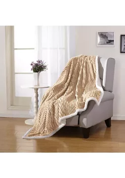 Décor&More Ultra Lush Reversible Sherpa Corduroy Throw Blanket (50" x 60") - Mocha