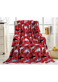 Décor&More Shark Baby Microplush Throw Blanket (50inch x 60inch) - Red Shark -Deals TOMS Store Belk 671