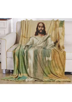 Décor&More Jesus Christ Religious 50" x 70" Oversized Super Soft Microplush Throw Blanket