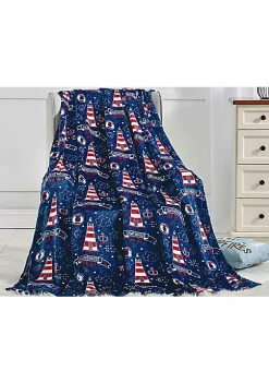Décor&More Summertime by The Shore Extra Soft Microplush Throw Blanket (50" x 60") - Lighthouse